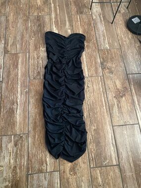 forever 21 strapless lace dress FOREVER 21 Mini Dress Black Lace Y2K Vintage Strapless 1990s M Goth Whimsigoth Cocktail Dress Womens